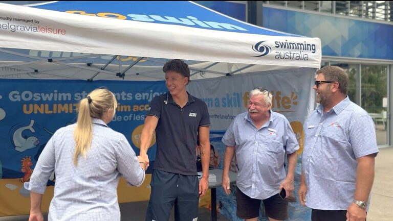 Olympian Max Giuliani inspires young swimmers at Ferny Hills Aquatic Centre 